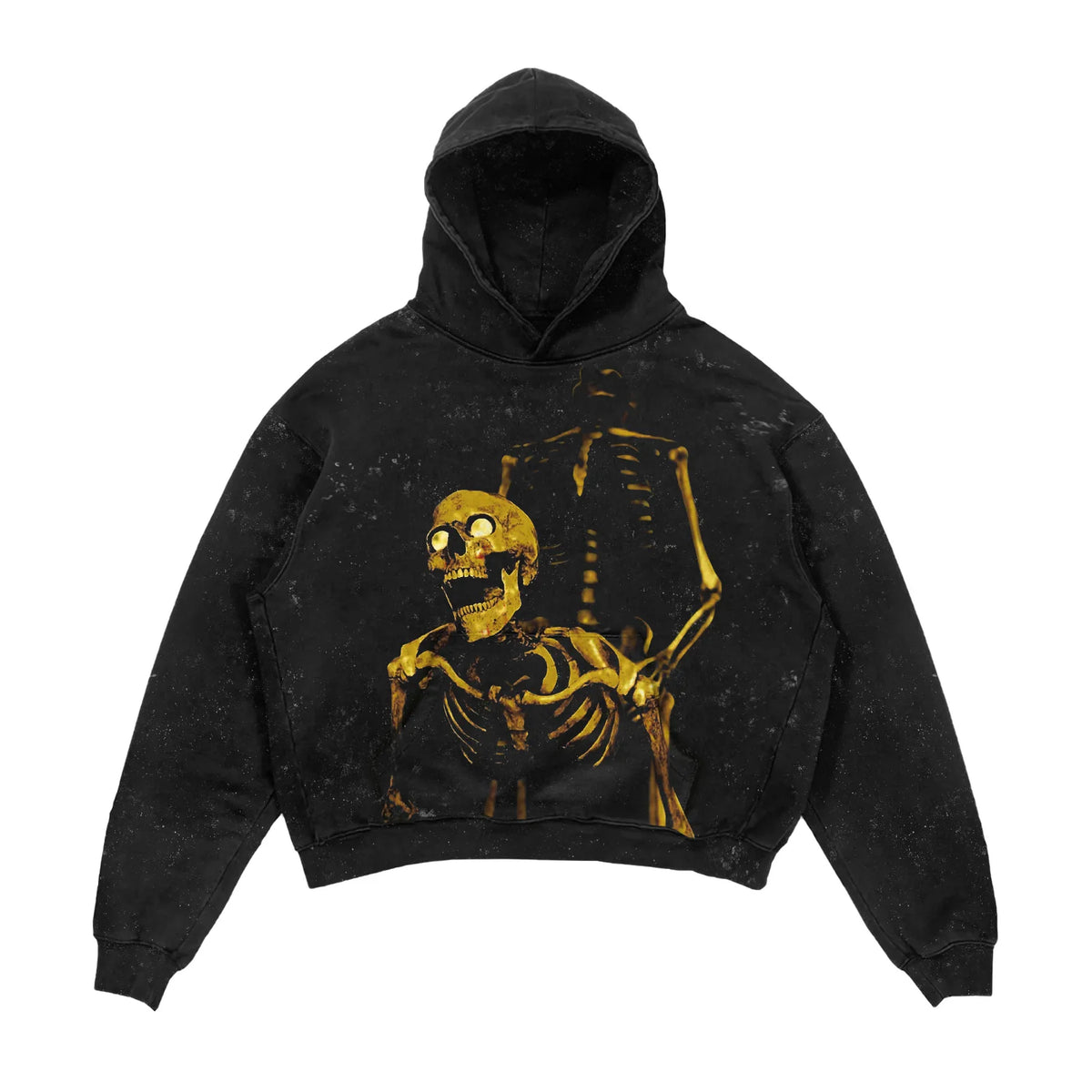 Custom Logo Pullover No String 3D Skull Printing Acid Wash Hoodie Oversized Hoodies for Men