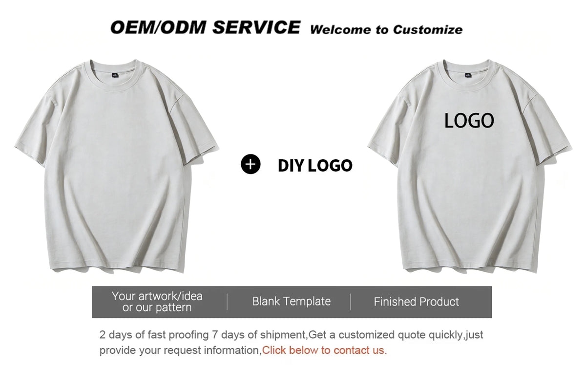 High Quality Men's Heavyweight Polyester/Cotton Hip Hop Casual Short Sleeve Loose Fit O-Neck T-shirt Letter 220 Grams Breathable