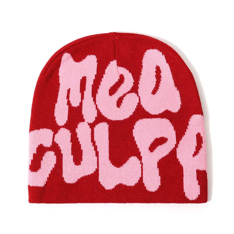 High Quality Custom Logo Y2K Jacquard Beanie Winter Sports Outdoor Stylish Knitted Hat with Cuffless Design