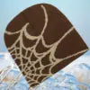 Y2KSpider Web Pattern Knitted Beanie Y2K Style, Multicolor Acrylic Warm Unisex Hip Hop Winter Skull Hat Customizable