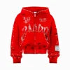 Hot Selling Trendy Custom Made 3D Embroidery Hoodie Acid Wash Zip Distressed 380 Gsm Heavyweight Cotton Rhinestones Embroidery