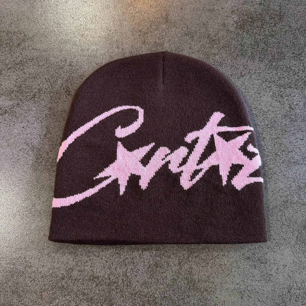 Custom Logo Trendy Jacquard Knitted Beanie Stylish Street Hip-hop Fashion Hat 3d Embroidery Free Size Warmth for Cold Weather