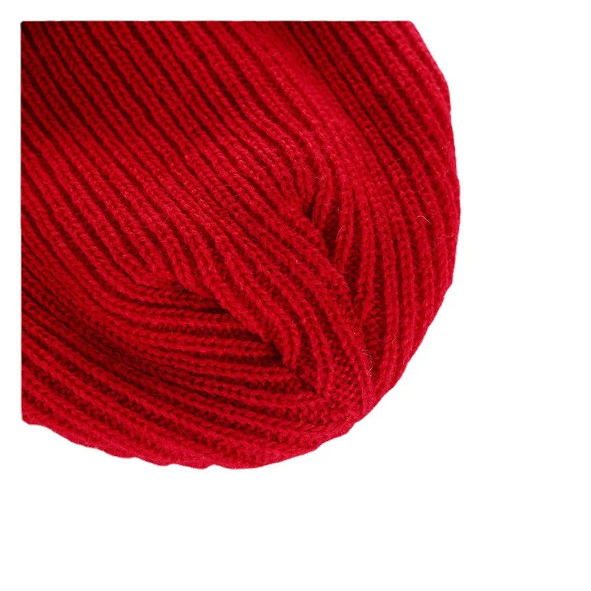 Winter Plain Dyed Beanie Hat Custom Knit Beanies Women Custom Embroidery Logo Beanie Hat