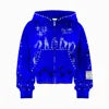 Hot Selling Trendy Custom Made 3D Embroidery Hoodie Acid Wash Zip Distressed 380 Gsm Heavyweight Cotton Rhinestones Embroidery