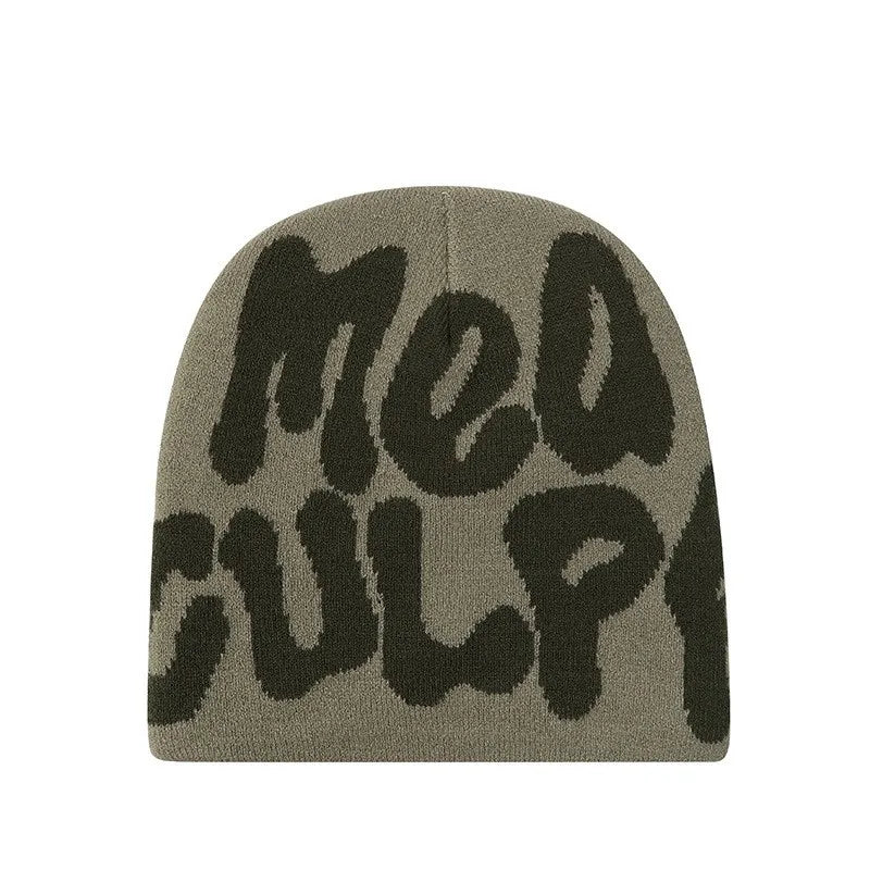 High Quality Custom Logo Y2K Jacquard Beanie Winter Sports Outdoor Stylish Knitted Hat with Cuffless Design