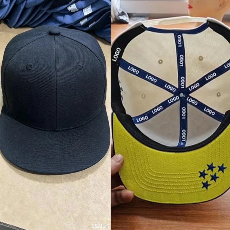 OEM ODM Manufacture Low MOQ Embroidery 6 Panel Flat Brim Blank Snapback Hat Custom Baseball New Men Fitted Cap