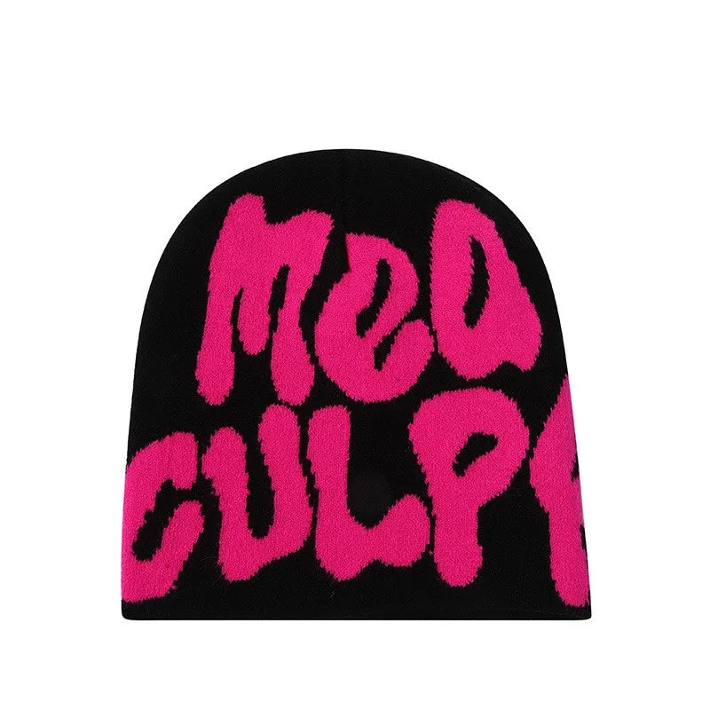 High Quality Custom Logo Y2K Jacquard Beanie Winter Sports Outdoor Stylish Knitted Hat with Cuffless Design
