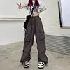Y2k Streetwear Oversize Sweatpants Solid Low Pants Drawstring Wide Leg Baggy Trousers 2025 Women Casual Joggers Tech Pants