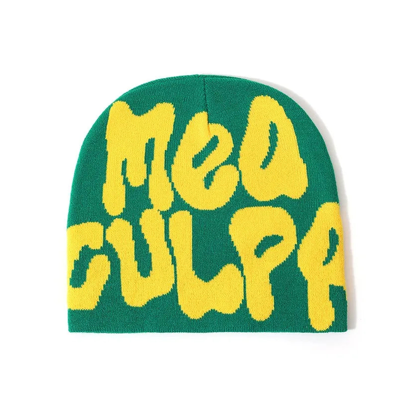 High Quality Custom Logo Y2K Jacquard Beanie Winter Sports Outdoor Stylish Knitted Hat with Cuffless Design