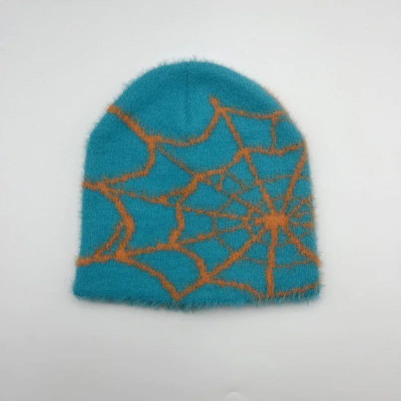 Wholesale Jacquard Custom Embroidery logo Woven Tags Y2K Cuff Fisherman Men Winter Skull Hat Knitted Mohair Beanie