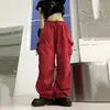 Y2k Streetwear Oversize Sweatpants Solid Low Pants Drawstring Wide Leg Baggy Trousers 2025 Women Casual Joggers Tech Pants