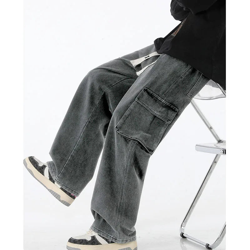 Casual Men's Clothing Jeans Denim Loose Trousers for Men High Quality Trousers Original Straight Black Men's Jeans