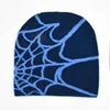 Y2KSpider Web Pattern Knitted Beanie Y2K Style, Multicolor Acrylic Warm Unisex Hip Hop Winter Skull Hat Customizable