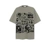 Factory Wholesale Men's Graffiti Patterns Print Short-sleeved T-shirt Pure Cotton 250gsm American Trendy Brand