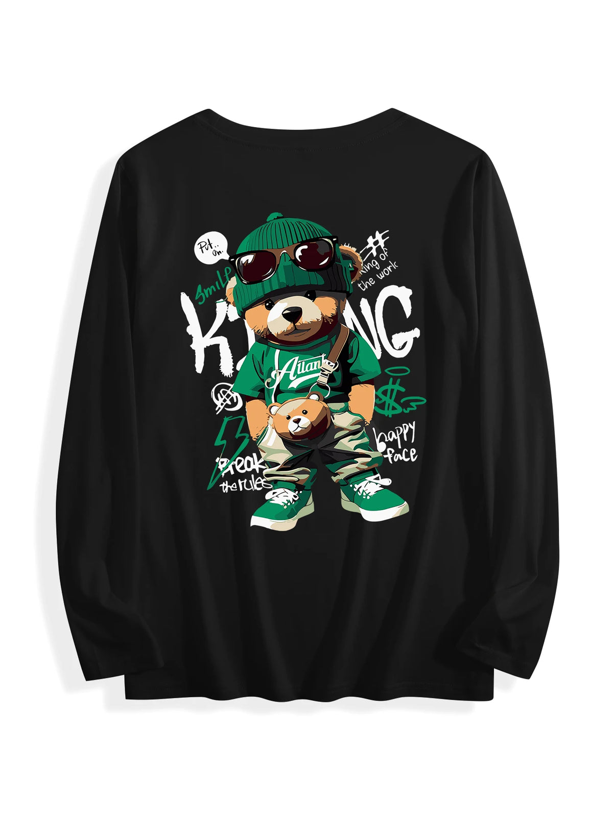 USA Stock Wholesale Cotton T-shirt 180 Grams O-Neck Long Sleeve Casual Knitted Double-Sided Printed Multicolor OEM for Unisex