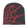 Y2KSpider Web Pattern Knitted Beanie Y2K Style, Multicolor Acrylic Warm Unisex Hip Hop Winter Skull Hat Customizable