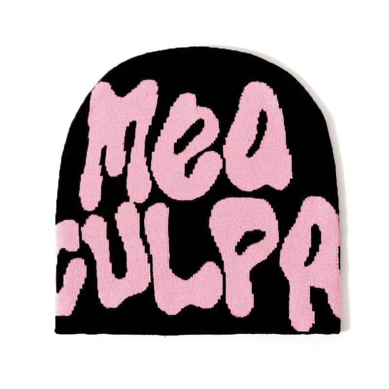 High Quality Custom Logo Y2K Jacquard Beanie Winter Sports Outdoor Stylish Knitted Hat with Cuffless Design