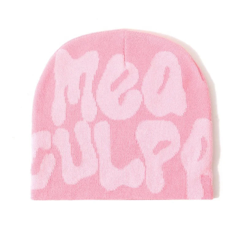 High Quality Custom Logo Y2K Jacquard Beanie Winter Sports Outdoor Stylish Knitted Hat with Cuffless Design