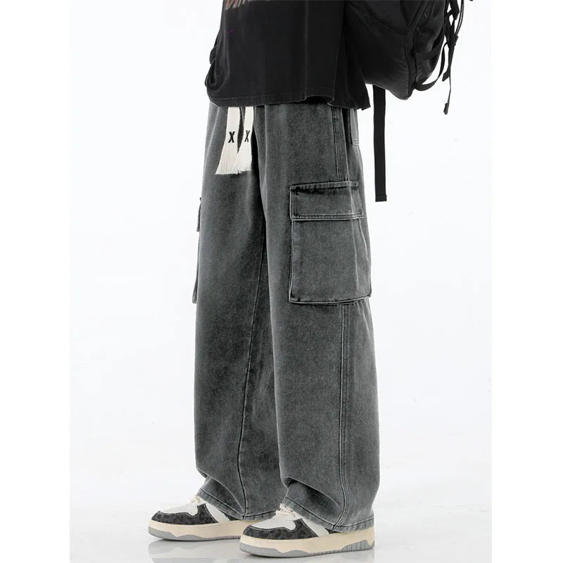 Casual Men's Clothing Jeans Denim Loose Trousers for Men High Quality Trousers Original Straight Black Men's Jeans