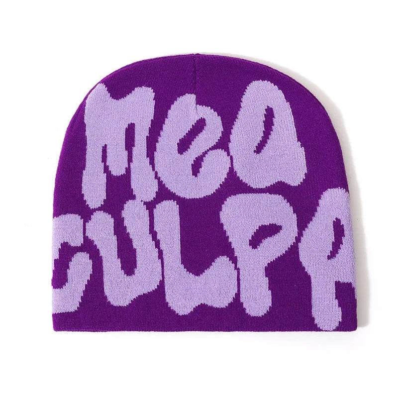 High Quality Custom Logo Y2K Jacquard Beanie Winter Sports Outdoor Stylish Knitted Hat with Cuffless Design