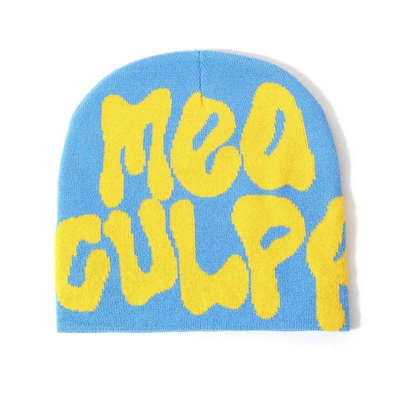 High Quality Custom Logo Y2K Jacquard Beanie Winter Sports Outdoor Stylish Knitted Hat with Cuffless Design