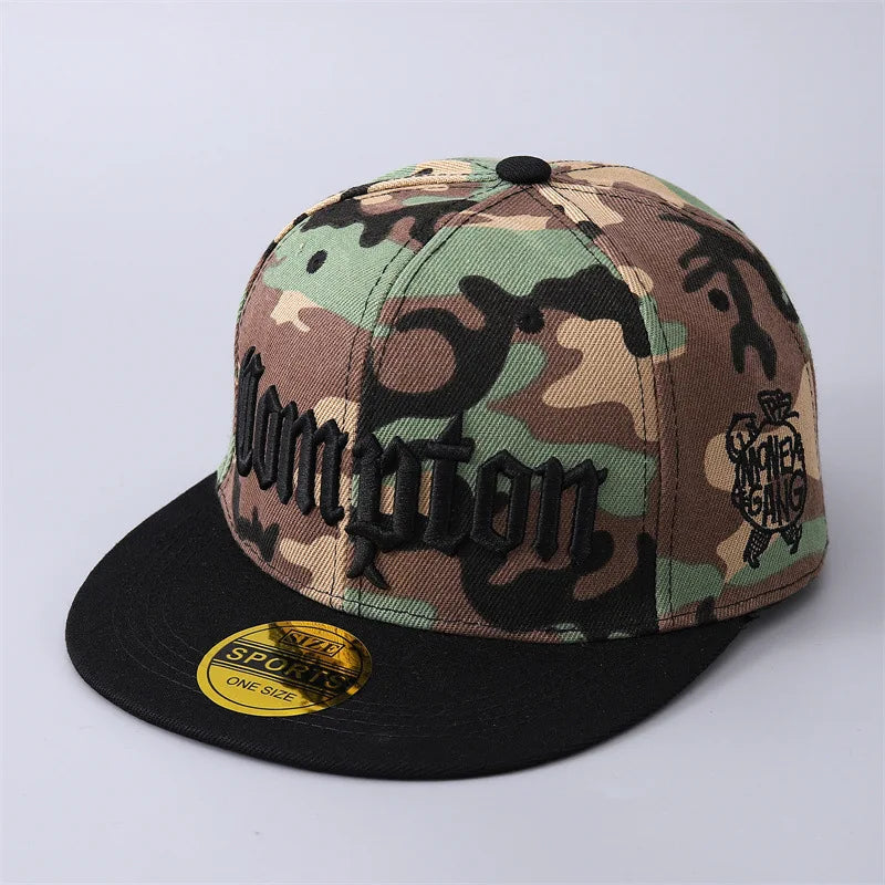Cross-Border Best-Selling European American Compton Baseball Cap Personalized 100% Polyester 6-Panel Adjustable Flat-Brimmed