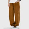High Quality Straight Stretchy Pockets Wide Leg Trousers Mid Waist Loose Men Long Canvas Lightweight Casual Breathable Jeans