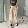 Y2k Streetwear Oversize Sweatpants Solid Low Pants Drawstring Wide Leg Baggy Trousers 2025 Women Casual Joggers Tech Pants