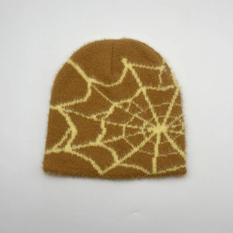 Wholesale Jacquard Custom Embroidery logo Woven Tags Y2K Cuff Fisherman Men Winter Skull Hat Knitted Mohair Beanie