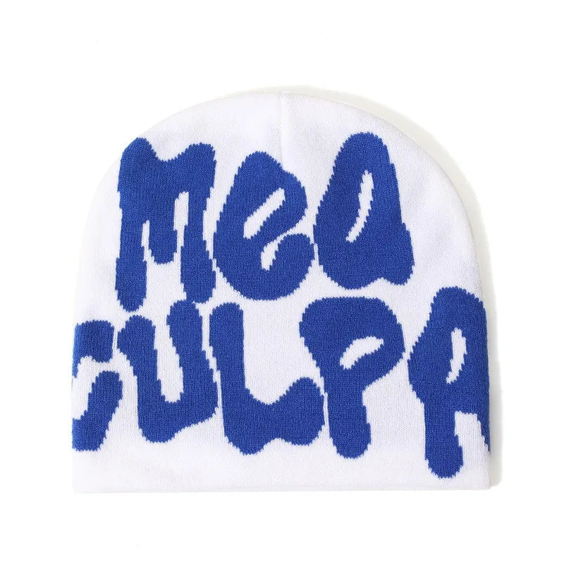 High Quality Custom Logo Y2K Jacquard Beanie Winter Sports Outdoor Stylish Knitted Hat with Cuffless Design