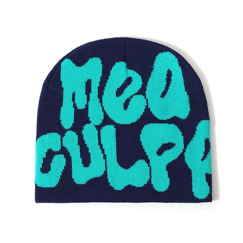 High Quality Custom Logo Y2K Jacquard Beanie Winter Sports Outdoor Stylish Knitted Hat with Cuffless Design