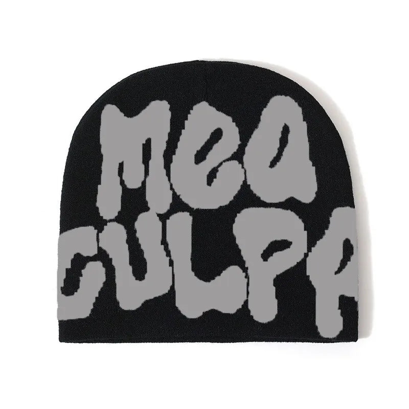 High Quality Custom Logo Y2K Jacquard Beanie Winter Sports Outdoor Stylish Knitted Hat with Cuffless Design