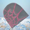 Y2KSpider Web Pattern Knitted Beanie Y2K Style, Multicolor Acrylic Warm Unisex Hip Hop Winter Skull Hat Customizable