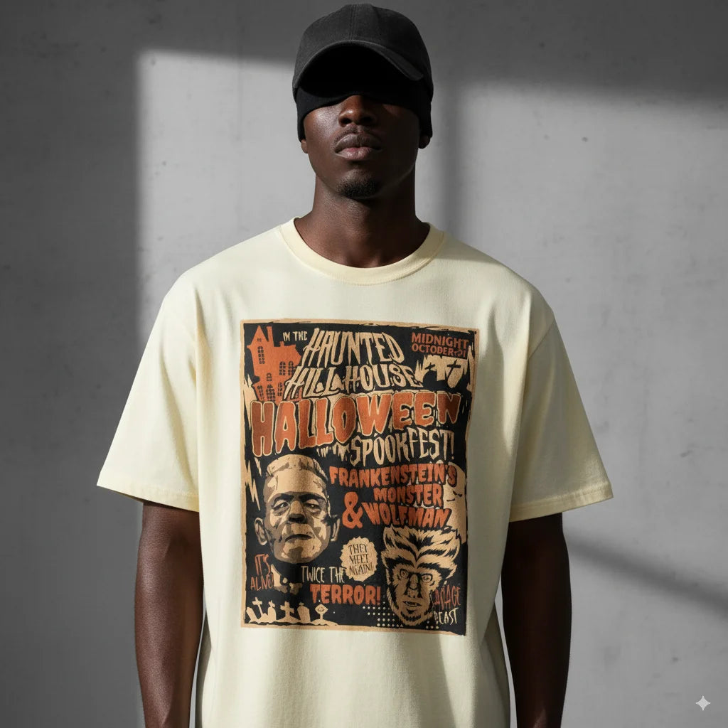 Men's Summer T-shirt 180g Cotton Printed Short Sleeve Casual Graphic Tee