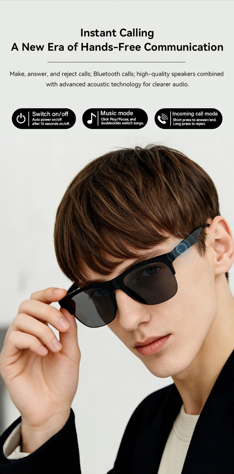 SE Élégance D12 Bluetooth Audio Smart Glasses