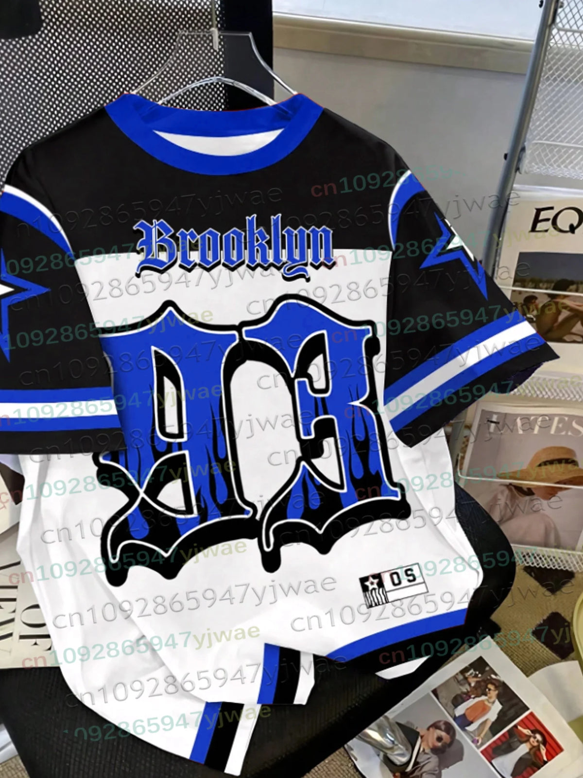 American Street Style Football Jersey Brooklyn No.93 Short-Sleeve TShirt Retro Harajuku Summer Oversize Sport Womens Mens Tshirt