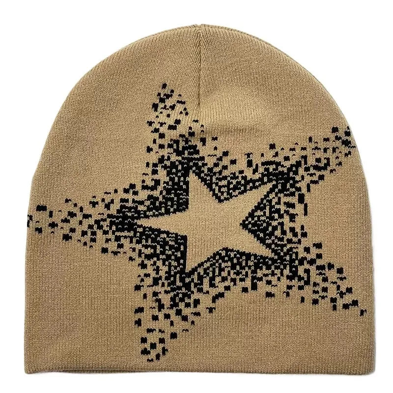 Star Pattern Knit Hat Jacquard Warm Beanies for Women Men Winter Autumn Outdoor Skullcap Skiing Hat Y2K Cold Hat Hip Hop Cycling