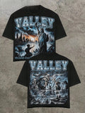 Valley & Dreams Retro Dark Style Y2k Street Trendy Brand T-Shirt Cotton Graphic Tee Men Women Summer Streetwear