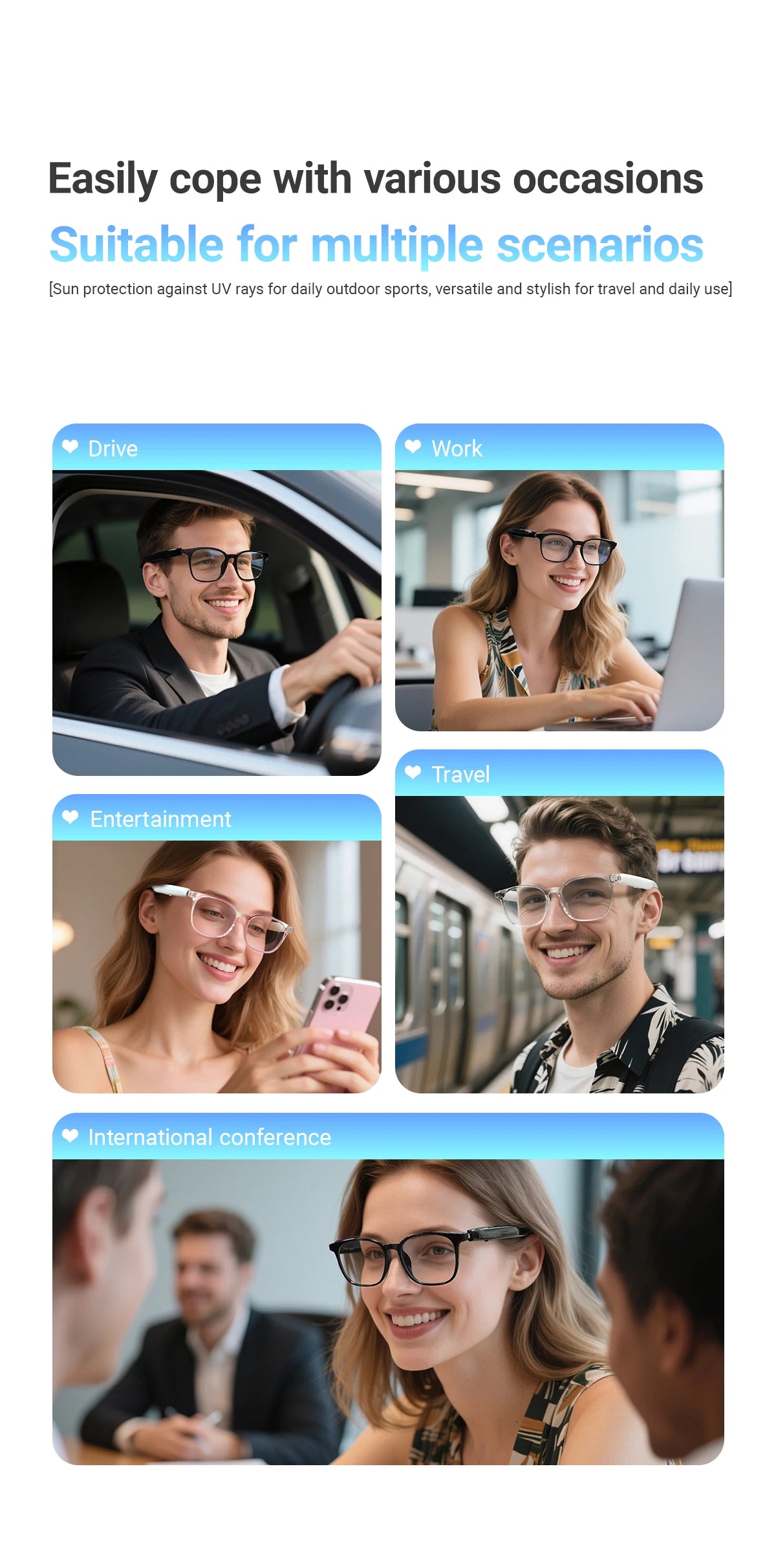 Smart AI Translation Wireless Glasses