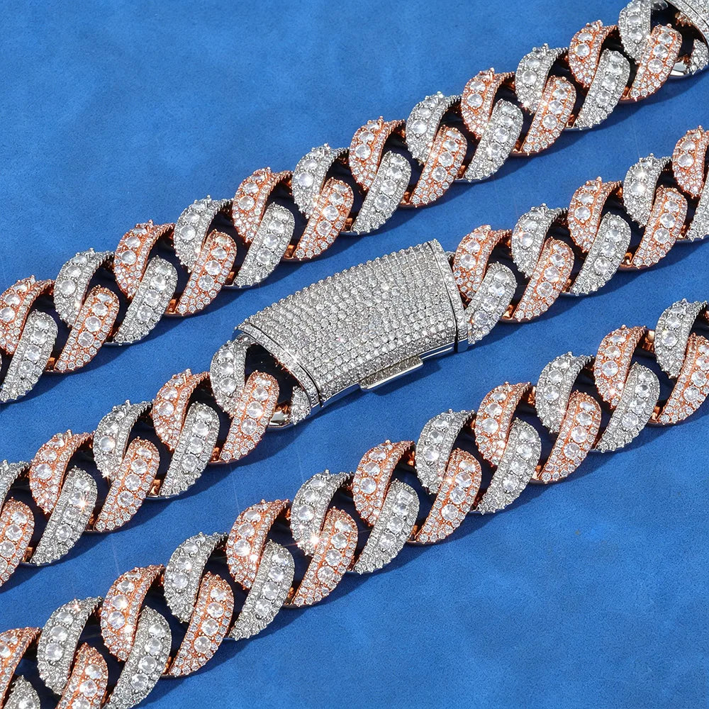 Clear artificial diamonds chain