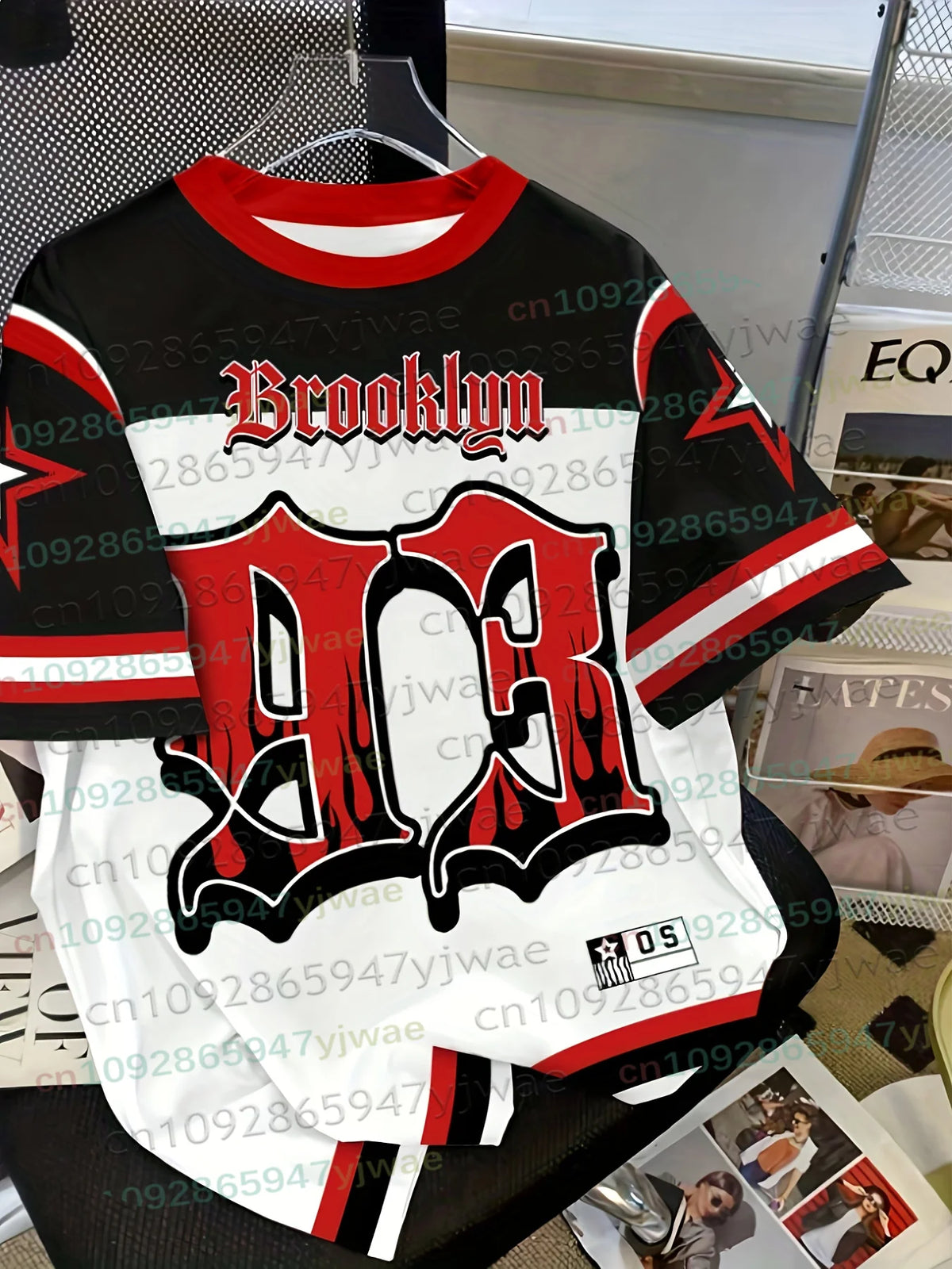 American Street Style Football Jersey Brooklyn No.93 Short-Sleeve TShirt Retro Harajuku Summer Oversize Sport Womens Mens Tshirt