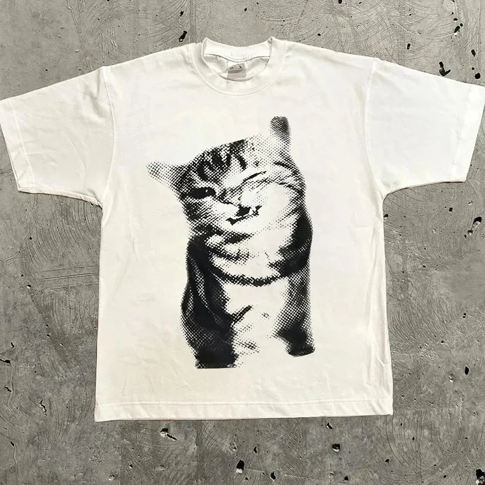 Harajuku Letter Graphic Oversized Cotton T-Shirt