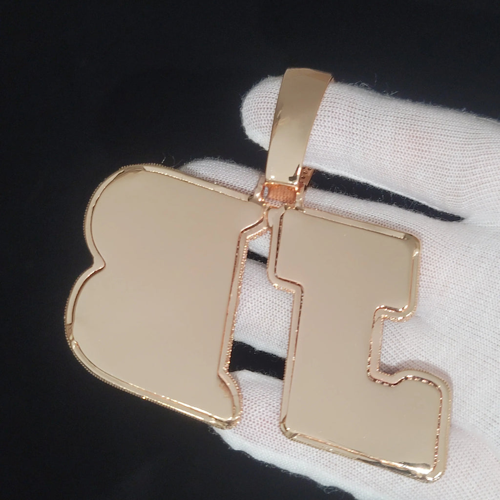Custom Big Letters Name Pendant chain