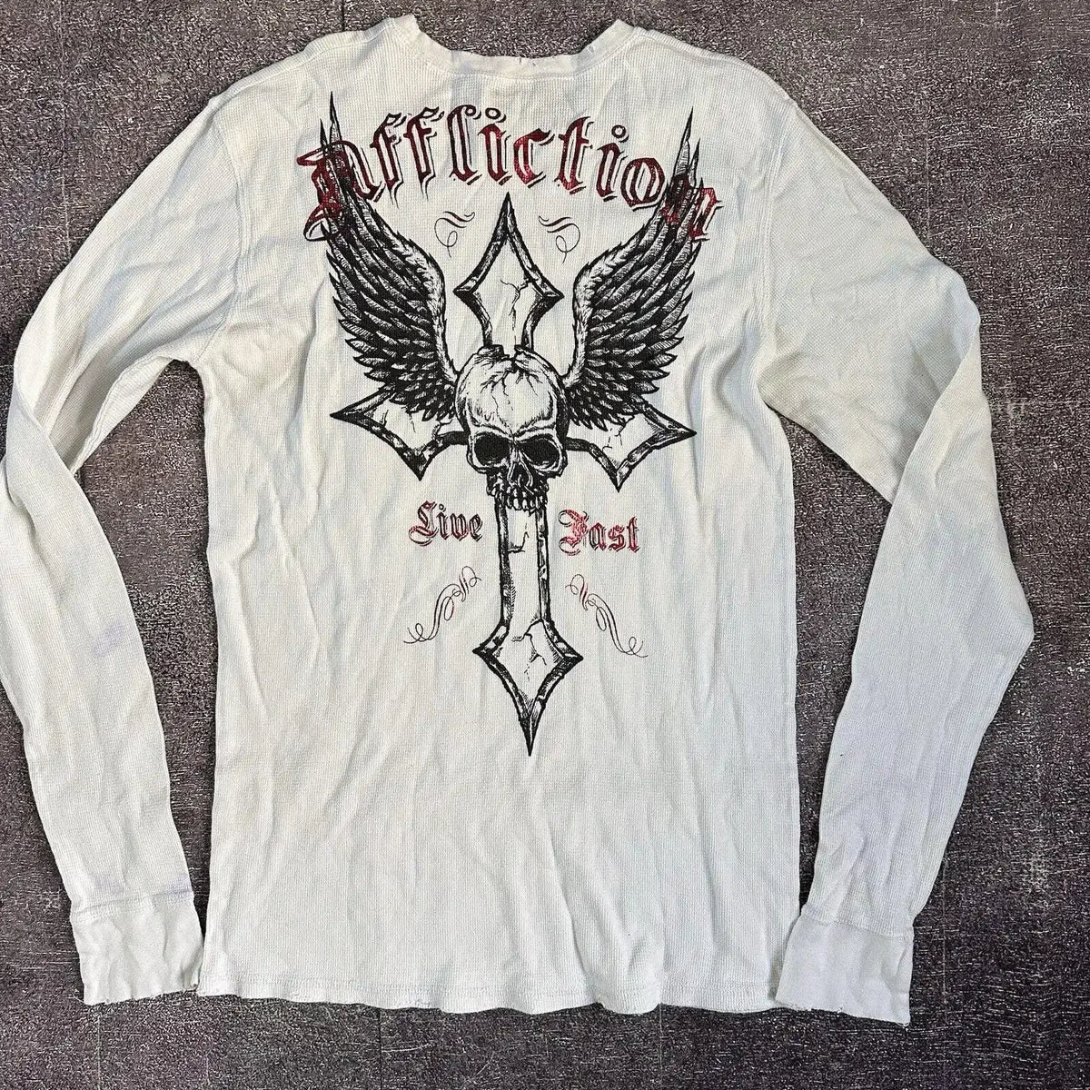 Affliction Winter Long Sleeved Cotton T Shirt New Y2k Fashion Retro Harajuku Round Neck Shirt Men's Women Gothic Casual Tops