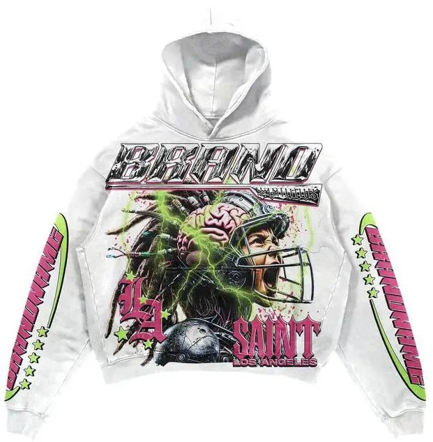 Vintage Washed Unisex Hoodie Jogger Set 100% Cotton Fleece Anti-Bacterial Pink Black Letter Print Crop Sweatshirt Wide Leg Pants