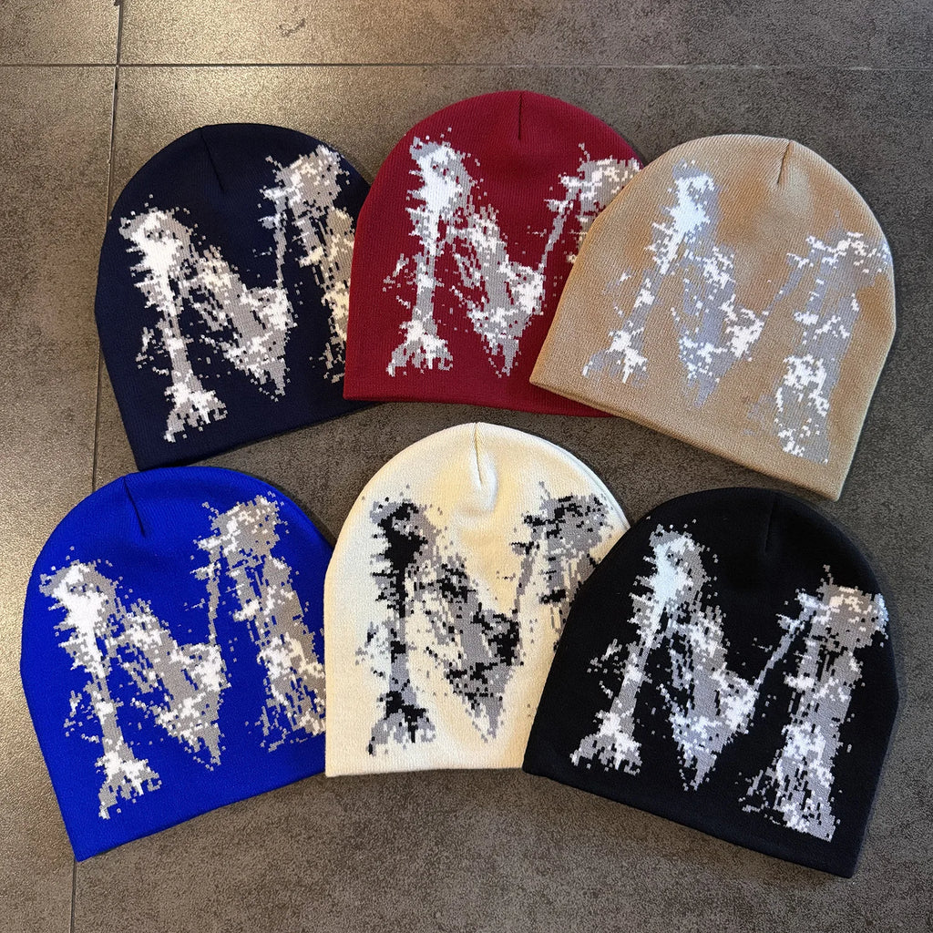 Star Pattern Knit Hat Jacquard Warm Beanies for Women Men Winter Autumn Outdoor Skullcap Skiing Hat Y2K Cold Hat Hip Hop Cycling