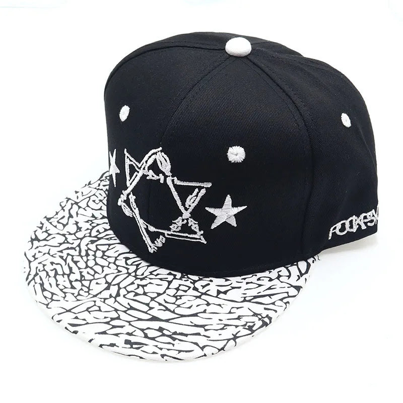 Youth Hip Hop Flat Brim Baseball Cap Outdoor Street Dance Hat for Men Fashion Snapback Adjustable Breathable Cotton