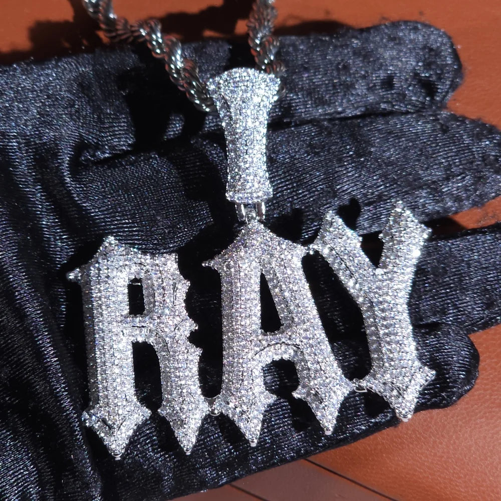 Custom horizontal iced out chain