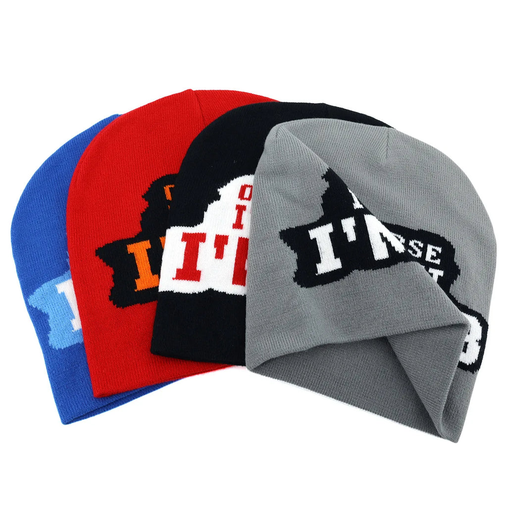 New Fashion Letter Autumn Winter Beanies for Women Men Outdoor Y2K Skullcap Warm Skiing Hat Cold Hat Hip Hop Cycling Knit Hat
