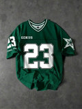 Retro Men's American Football Jersey V‑Neck Number Graphic Print Star Sleeve Pattern 2026 Crest Fan Football Shirt